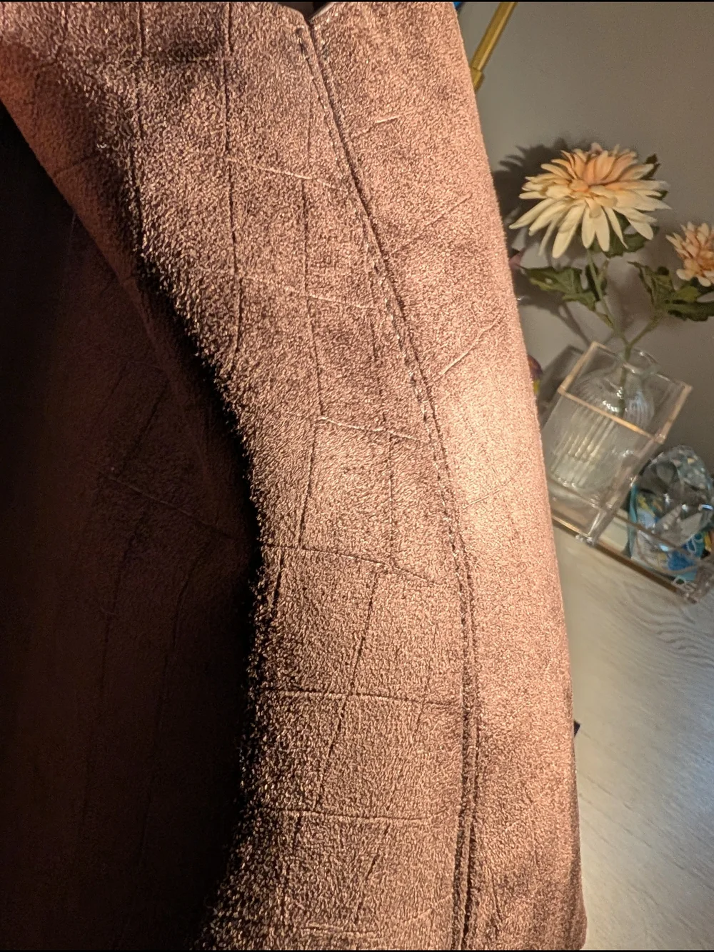 Faux Suede Shoulder Tote Bag NWT